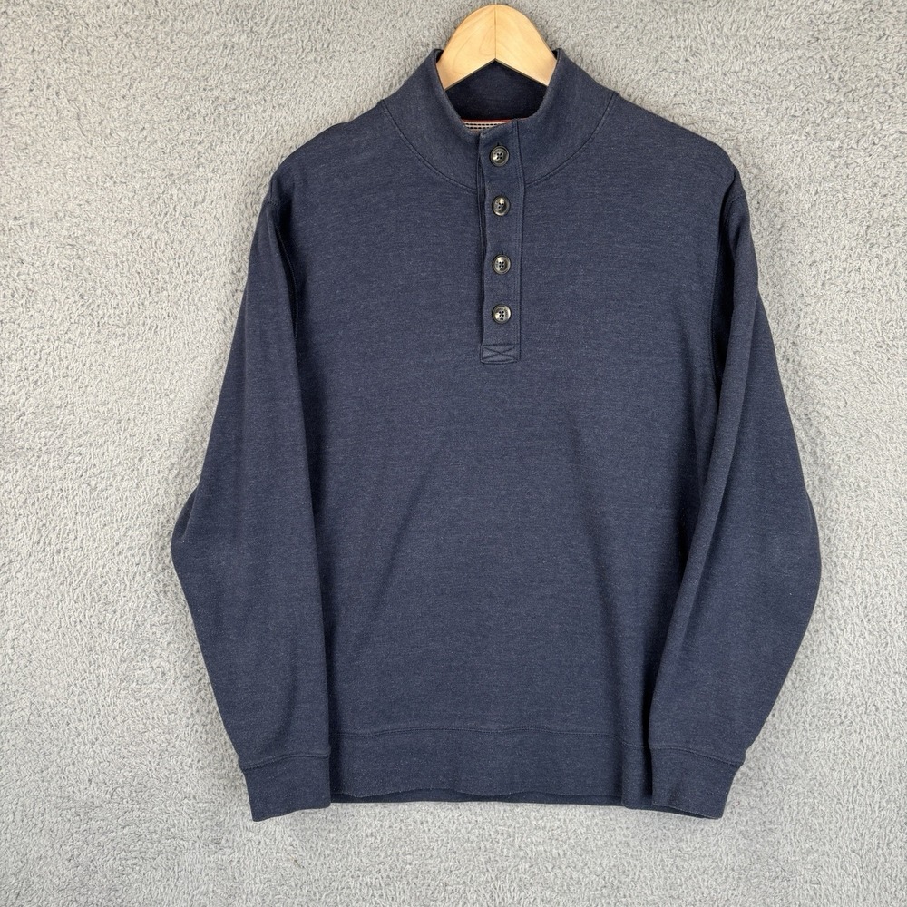 The Normal Brand Sweater Mens Medium‎ Navy Henley Pullover Long Sleeve Casual